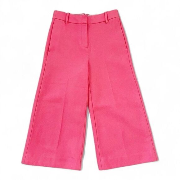 J. Crew Double Serge Wool Wide Leg Crop Capri Culotte Pants in Salmon Pink - Picture 1 of 8